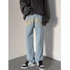 EMMIOL Men's Letter Embroidery Jeans