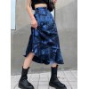 EMMIOL Falda midi con volantes y efecto tie dye