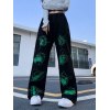 EMMIOL Draft Line Printed Baggy Pants