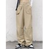 EMMIOL Pantalones de pierna recta con bolsillo del revés