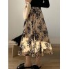 EMMIOL Falda midi con estampado floral vintage
