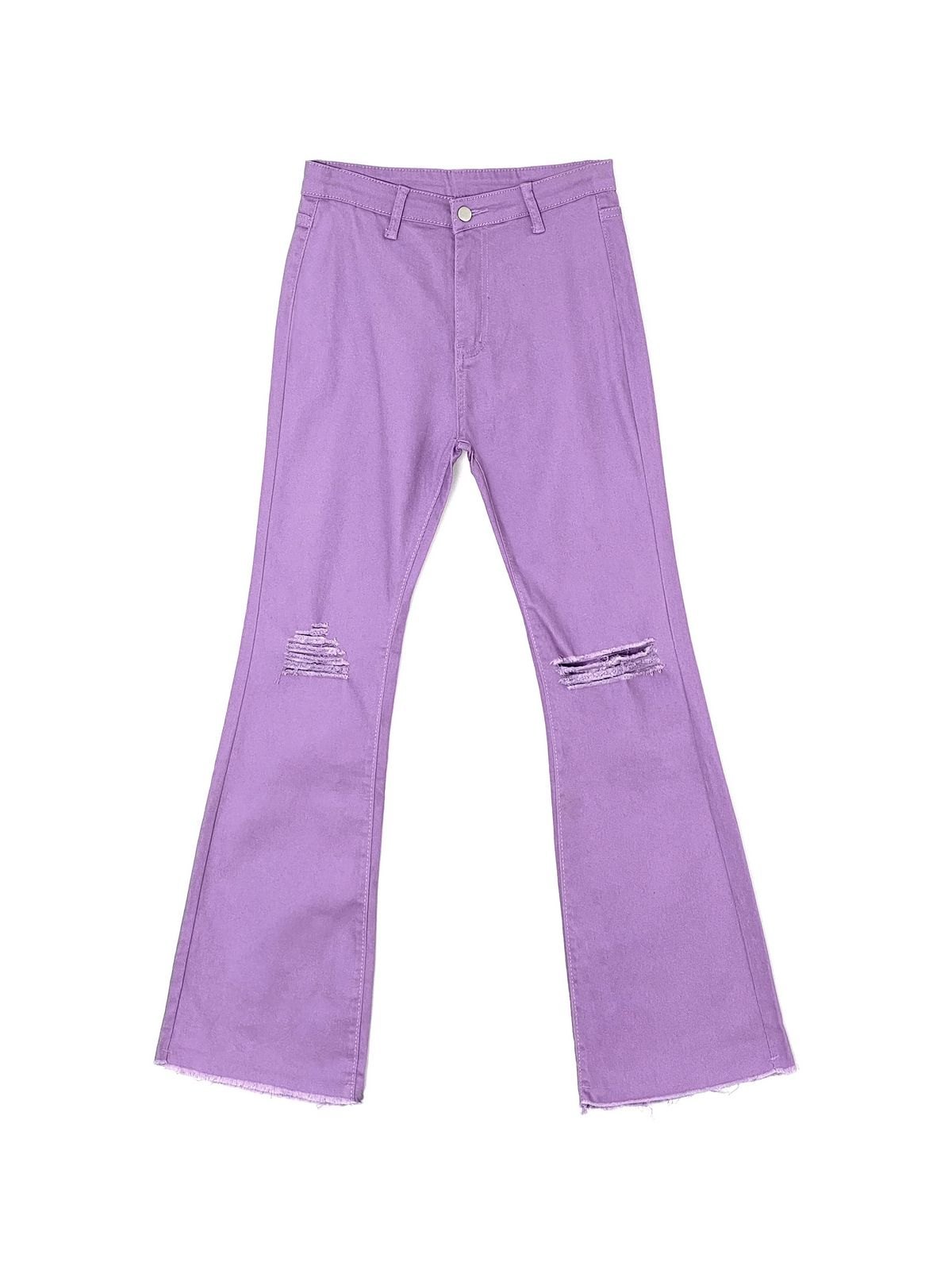 EMMIOL Jeans strappati al ginocchio svasati alla caviglia