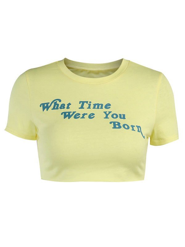 EMMIOL Super Crop Top mit Letter-Print