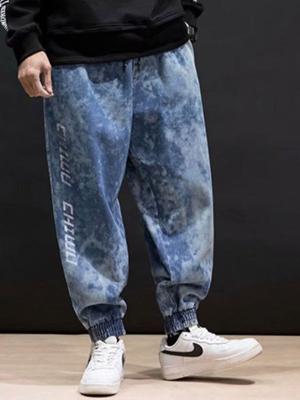 EMMIOL Batik-Jogger-Jeans für Herren