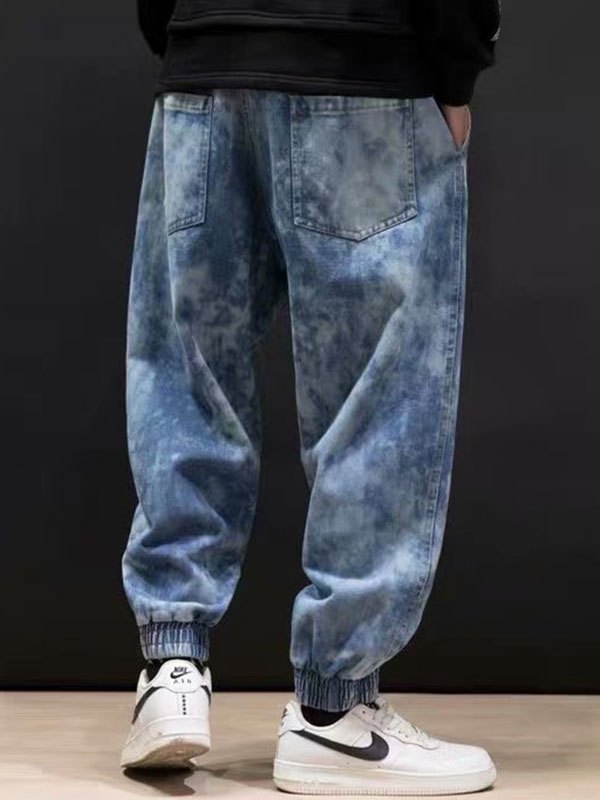 EMMIOL Batik-Jogger-Jeans für Herren