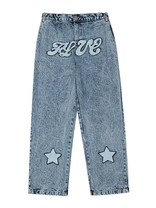 Emmiol Free shipping 2023 Men's Toweling Embroidery Straight Leg Jeans