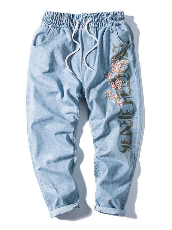 EMMIOL Men's Embroidered Skate Jeans