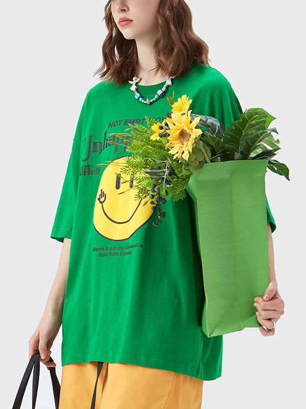 EMMIOL Smiling Face Graphic Couple Tee