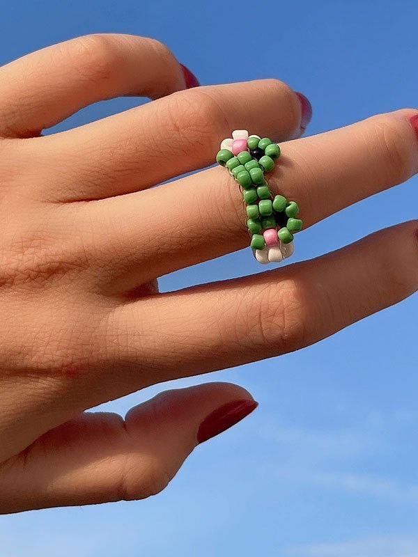 EMMIOL Frog Design Beaded Ring