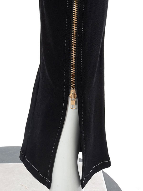 EMMIOL Pantalones acampanados con detalle de cremallera