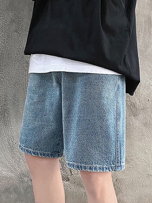 EMMIOL Men's Washed Denim Shorts