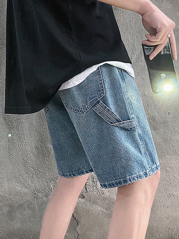EMMIOL Men's Washed Denim Shorts