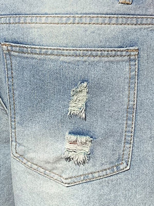 EMMIOL Shorts de mezclilla desgastados lavados para hombre