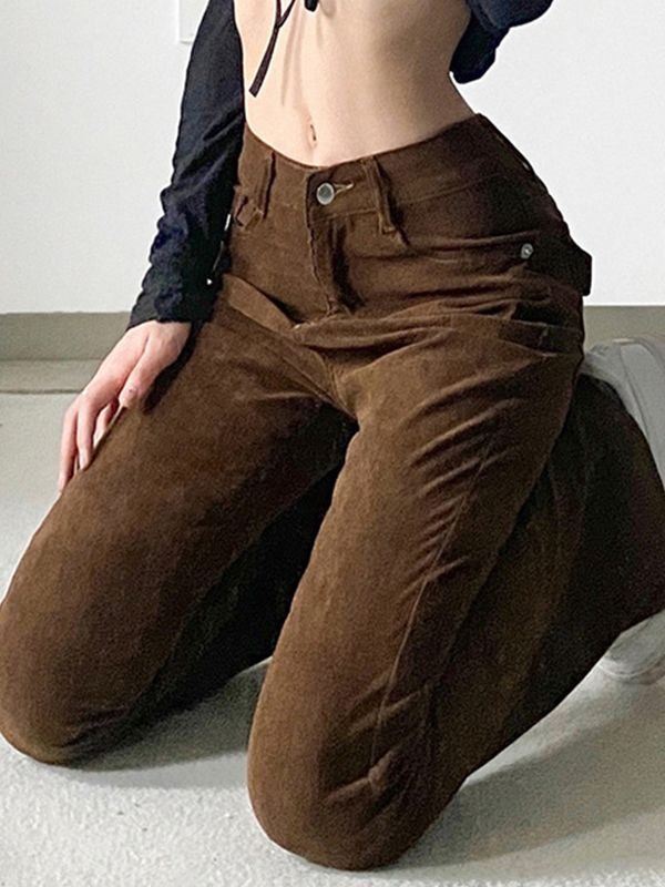 EMMIOL Vintage Corduroy Flare Leg Pants