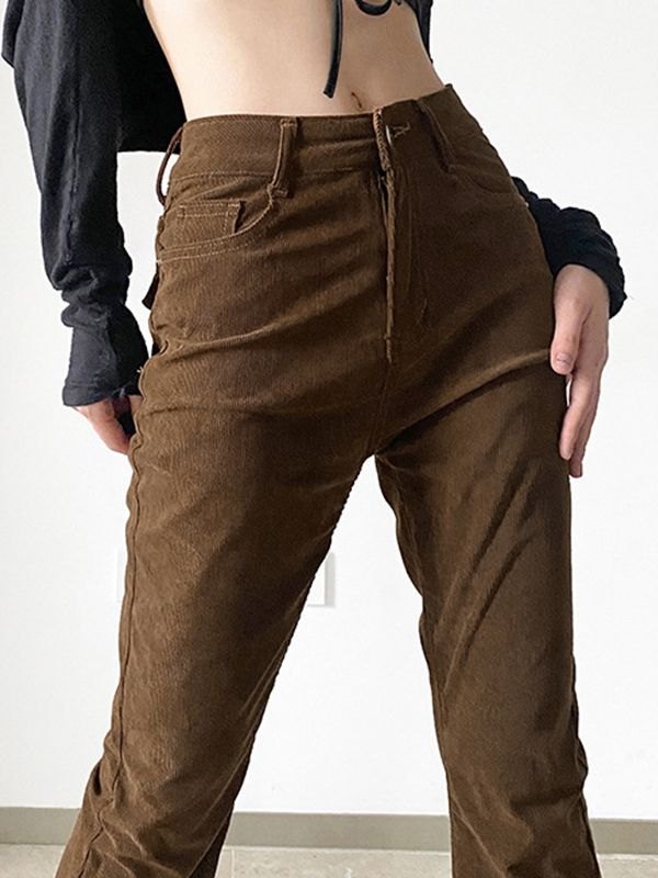 EMMIOL Vintage Corduroy Flare Leg Pants