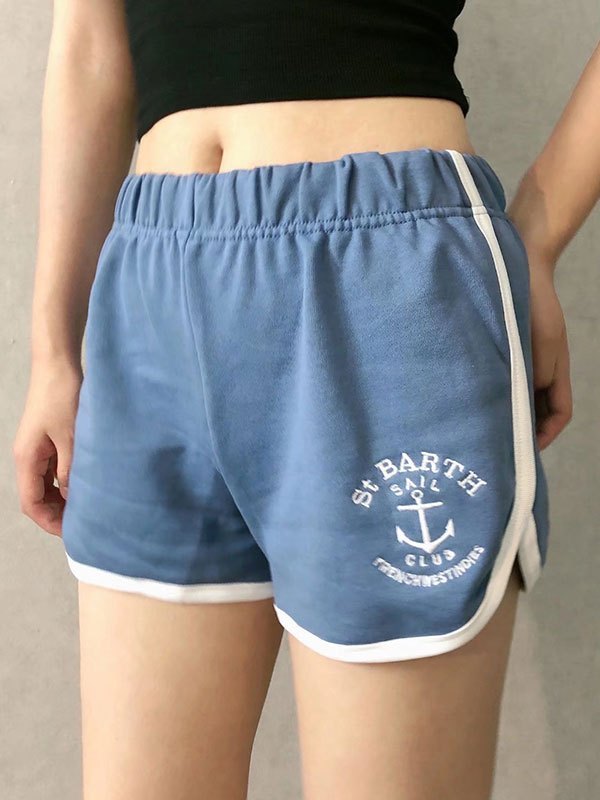 EMMIOL Letter Embroidered Dolphin Shorts