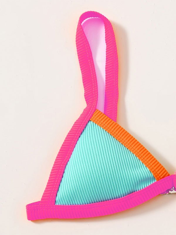 EMMIOL Ripp-Bikini-Set mit Kontrastbesatz