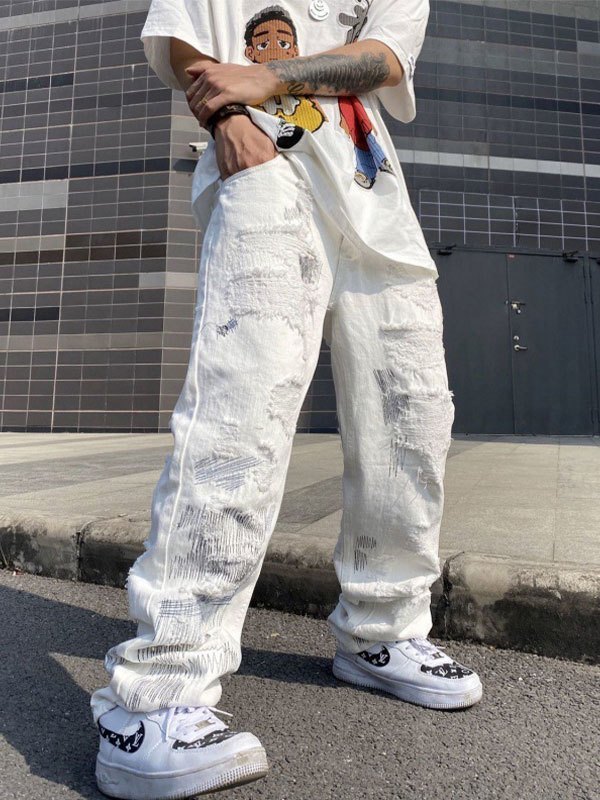 EMMIOL Verwaschene Jeans für Herren