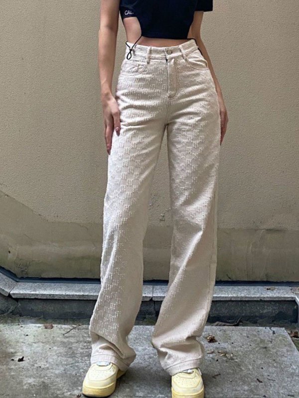 EMMIOL Beunruhigte Boyfriend-Jeans mit hoher Taille