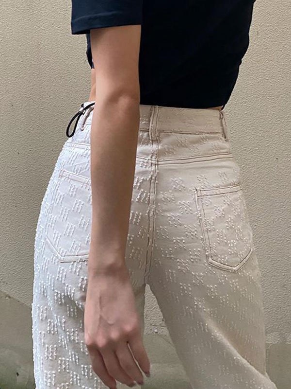EMMIOL Beunruhigte Boyfriend-Jeans mit hoher Taille