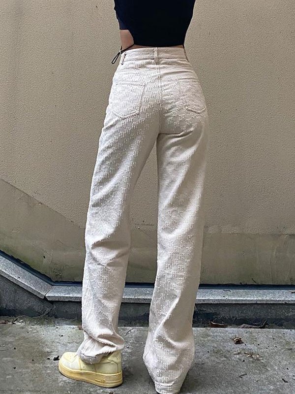 EMMIOL Beunruhigte Boyfriend-Jeans mit hoher Taille