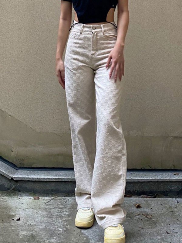 EMMIOL Beunruhigte Boyfriend-Jeans mit hoher Taille