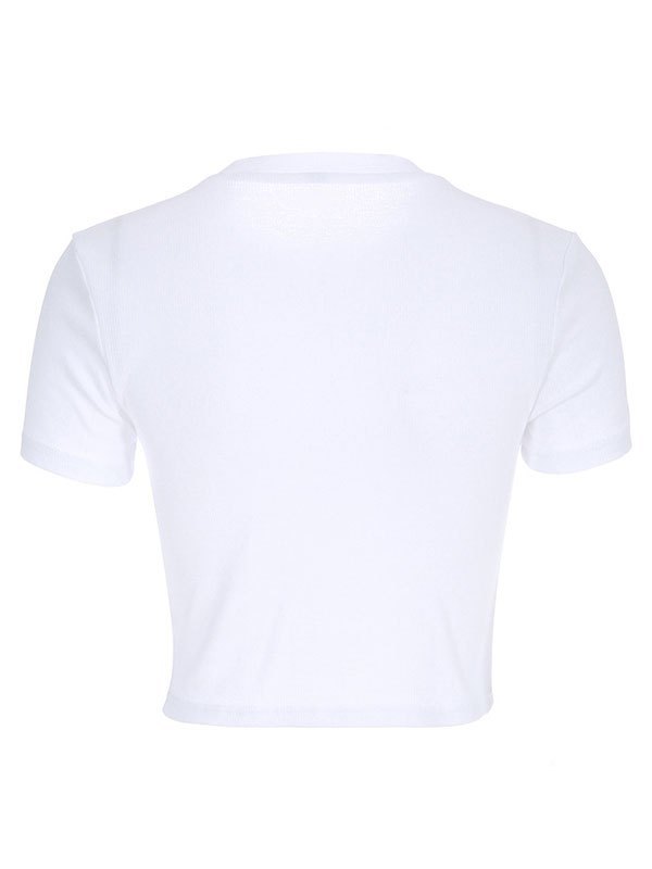 EMMIOL Geripptes Crop-Top mit Push-up