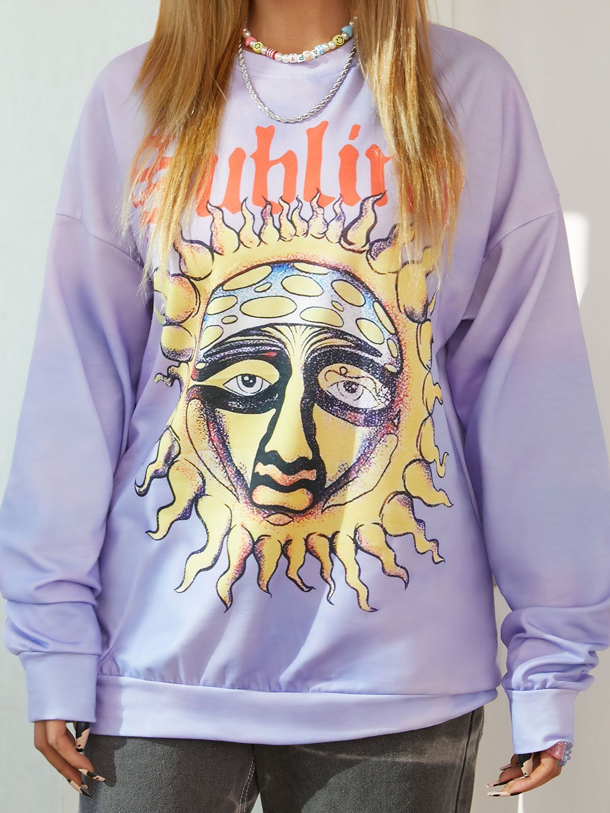 EMMIOL Batik-Sweatshirt mit Sommerdatum