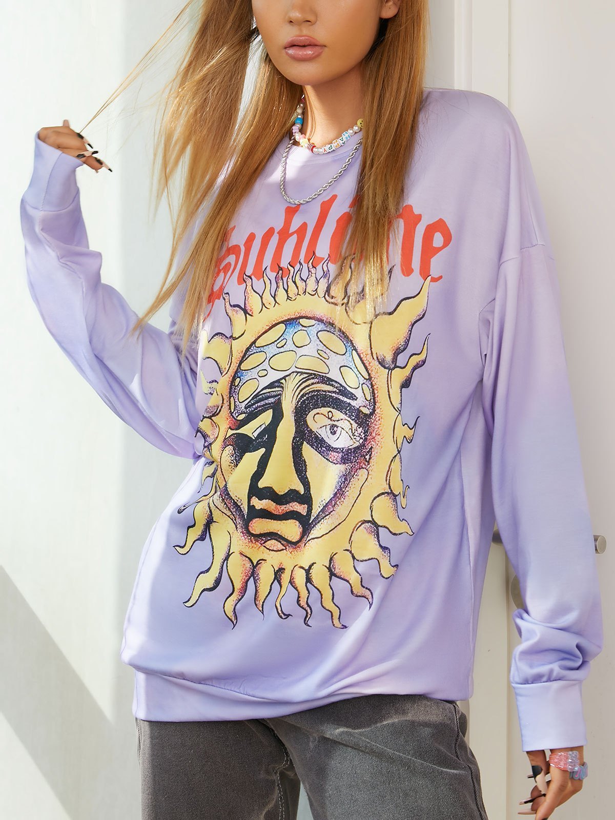 EMMIOL Batik-Sweatshirt mit Sommerdatum