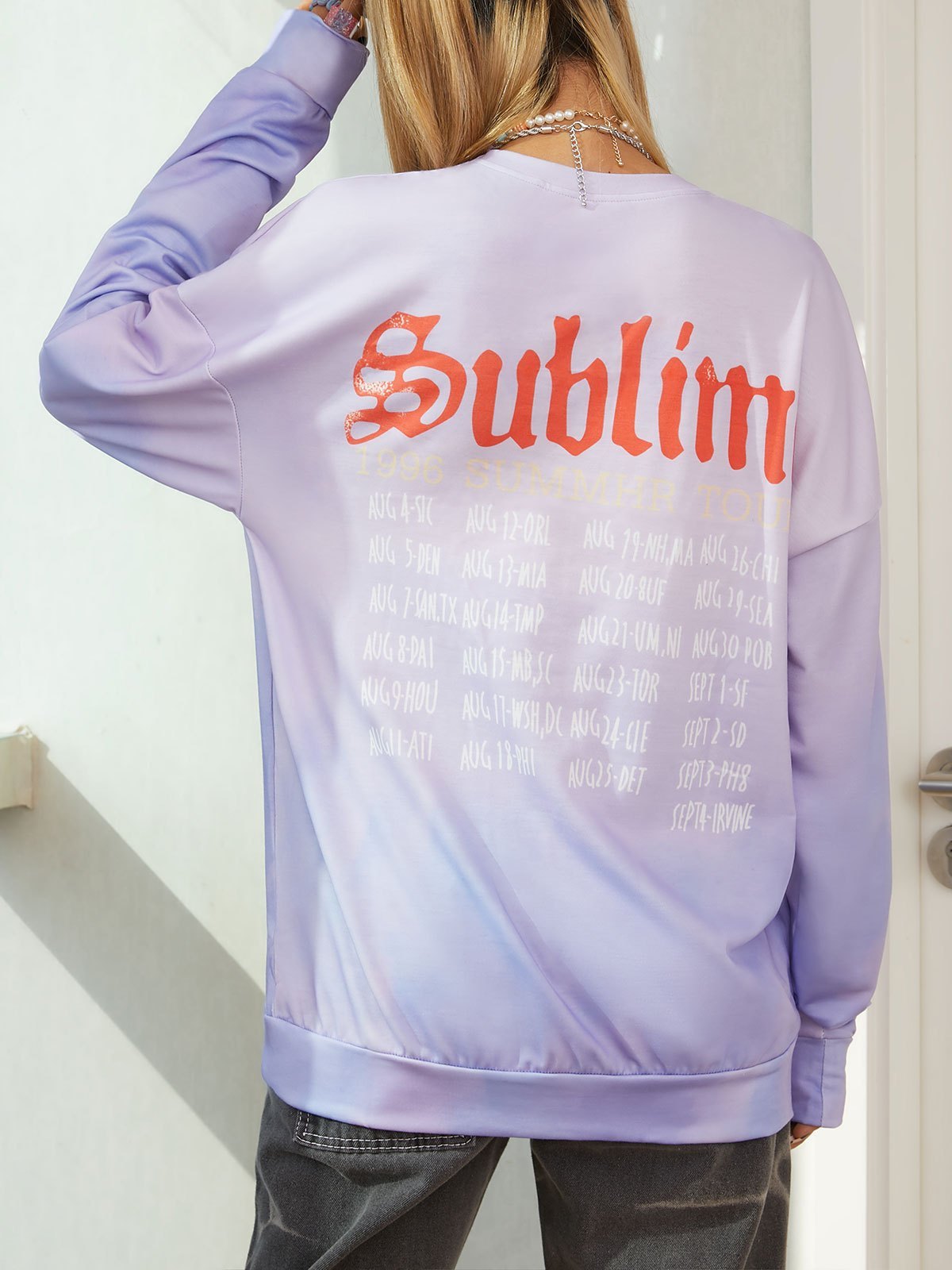 EMMIOL Batik-Sweatshirt mit Sommerdatum