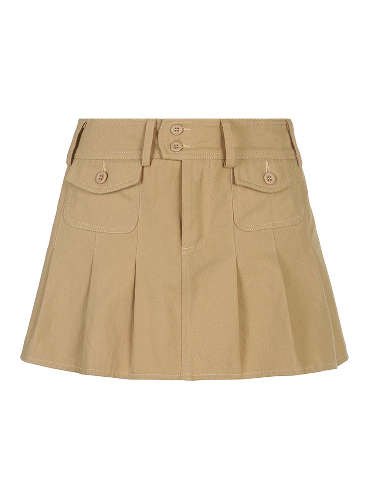 EMMIOL Low Waist Pleated Mini Skirt