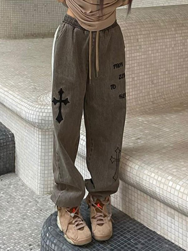 EMMIOL Washed Chrome Hearts Jogger Jeans