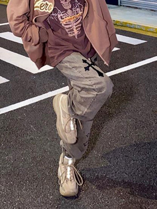 EMMIOL Washed Chrome Hearts Jogger Jeans
