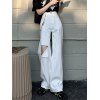 EMMIOL Chain Embellished Ripped Jeans