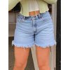 EMMIOL Raw Hem High Waist Denim Shorts