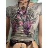 EMMIOL Grunge Heart Wing Graphic Crop Top