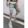 EMMIOL Pantaloncini di jeans strappati lavati da uomo