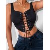EMMIOL Top corsetto con lacci con occhielli