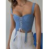EMMIOL Top estilo corsé con cordones y detalle de correa