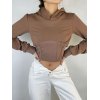 EMMIOL Cropped Patchwork Corset Hoodie