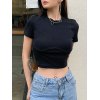 EMMIOL Geripptes Crop-Top mit Push-up