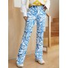 EMMIOL Swirl Print Straight Leg Pants