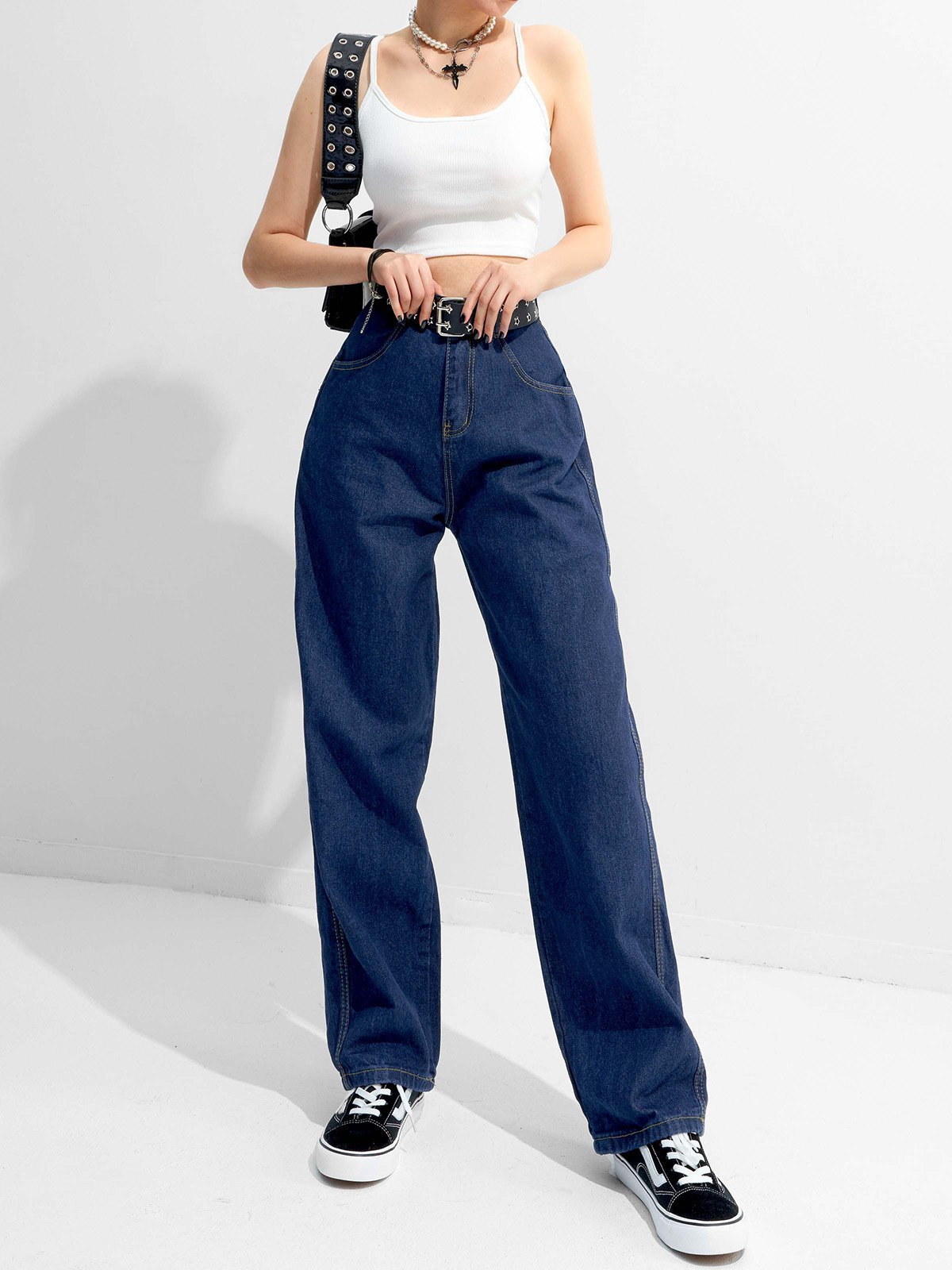 EMMIOL Dragon Embroidery Boyfriend Jeans