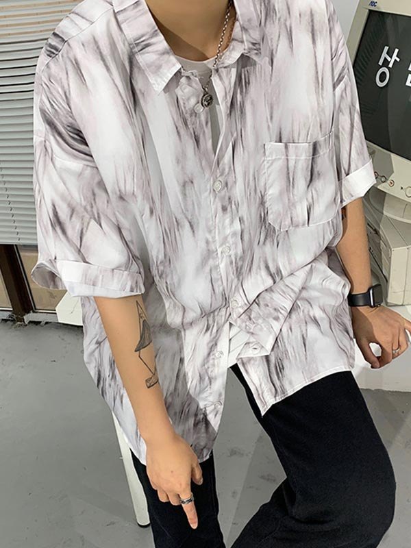 EMMIOL Camicia da uomo in tinta unita con tasche