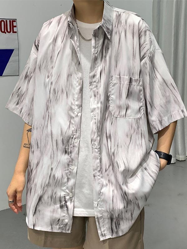 EMMIOL Camicia da uomo in tinta unita con tasche