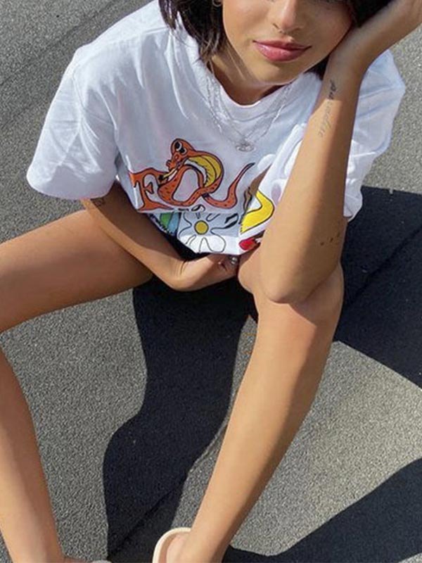 EMMIOL Camiseta estampada de manga corta Indie