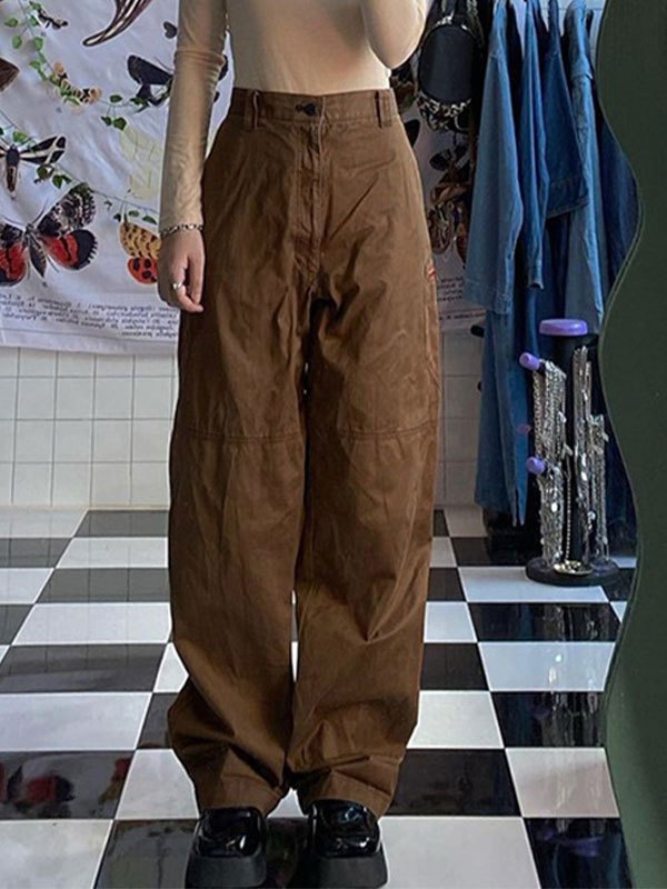 2022 Pantaloni cargo con tasche a vita bassa Marrone L In Cargo Pants  Online Store. Best For Sale | Emmiol.com