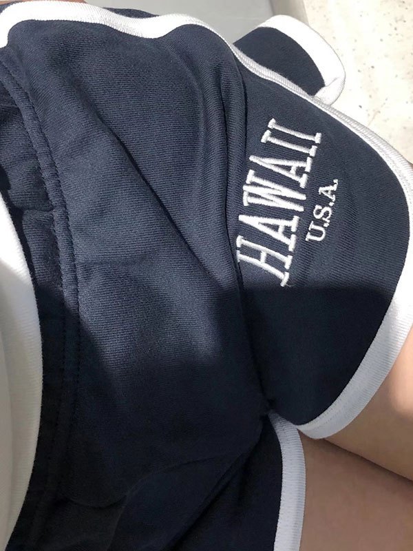 EMMIOL Shorts con delfines bordados de Hawaii