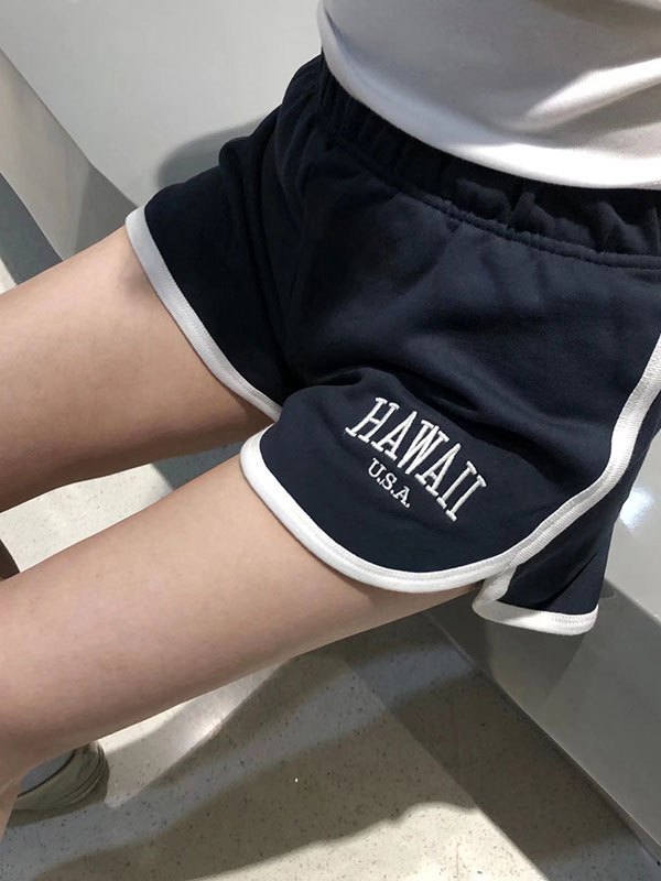 EMMIOL Shorts con delfines bordados de Hawaii