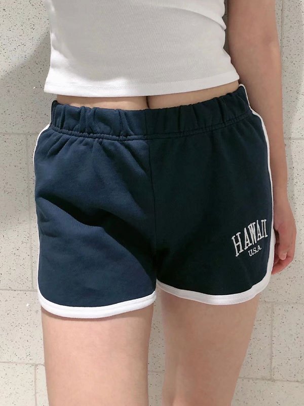 EMMIOL Shorts con delfines bordados de Hawaii